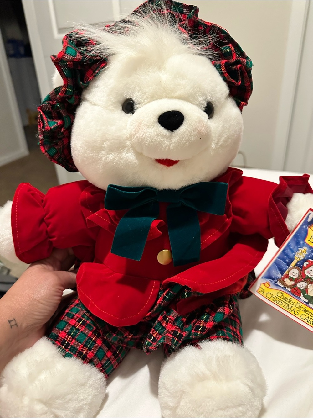 Vintage 1993 Kmart Christmas Carol Teddy Bear Girl 150th Anniversary With Tag